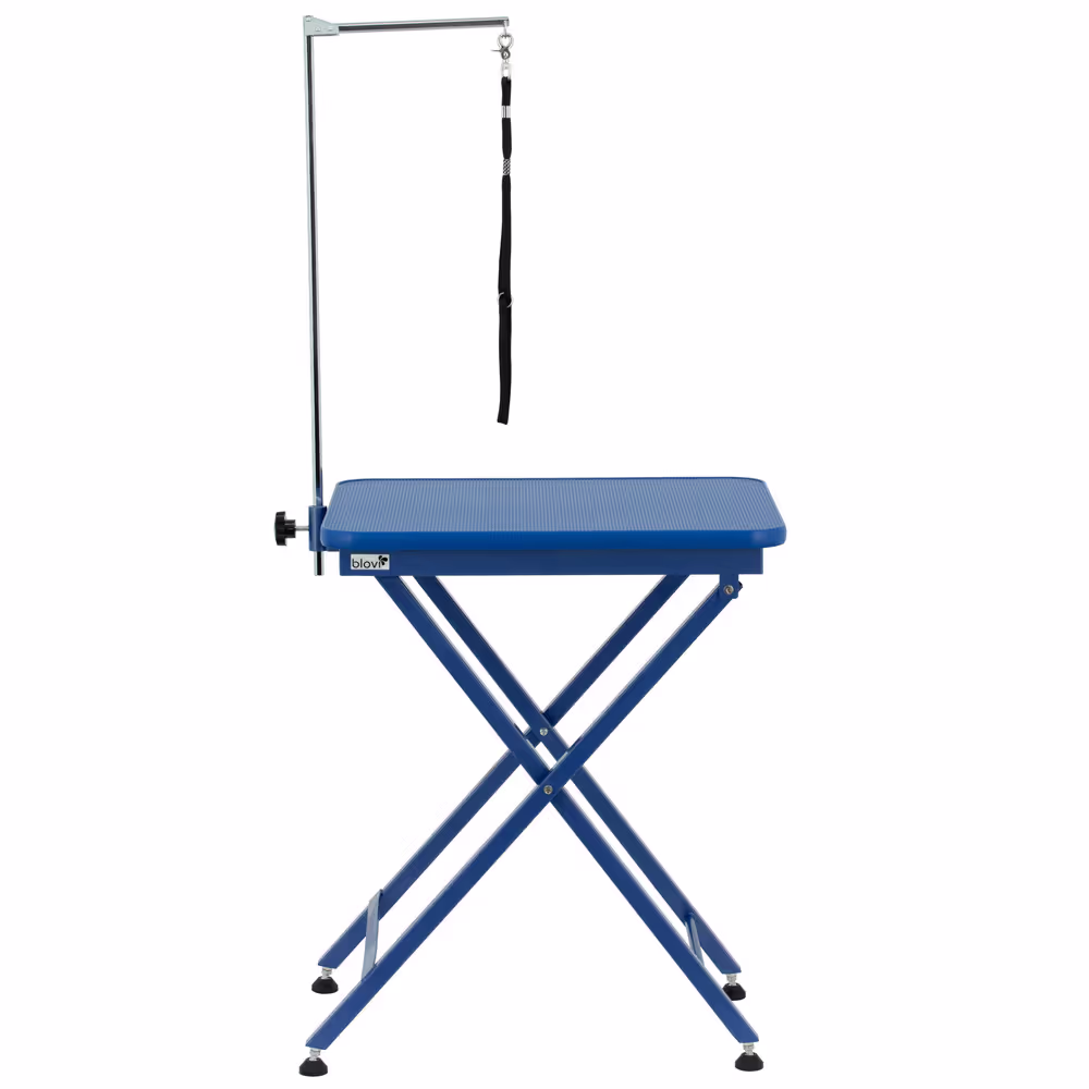 Blovi X-Shape Competition-Tisch 60 x 45 cm – klappbarer Trimmtisch in Blau