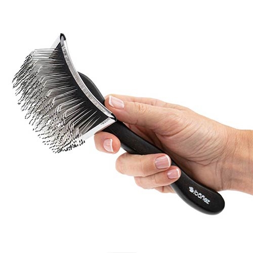 IBÁÑEZ® Sanfte Zupfbürste mit langen Zinken "Infinity Silver" // Hautschonende Entfilzungsbürste