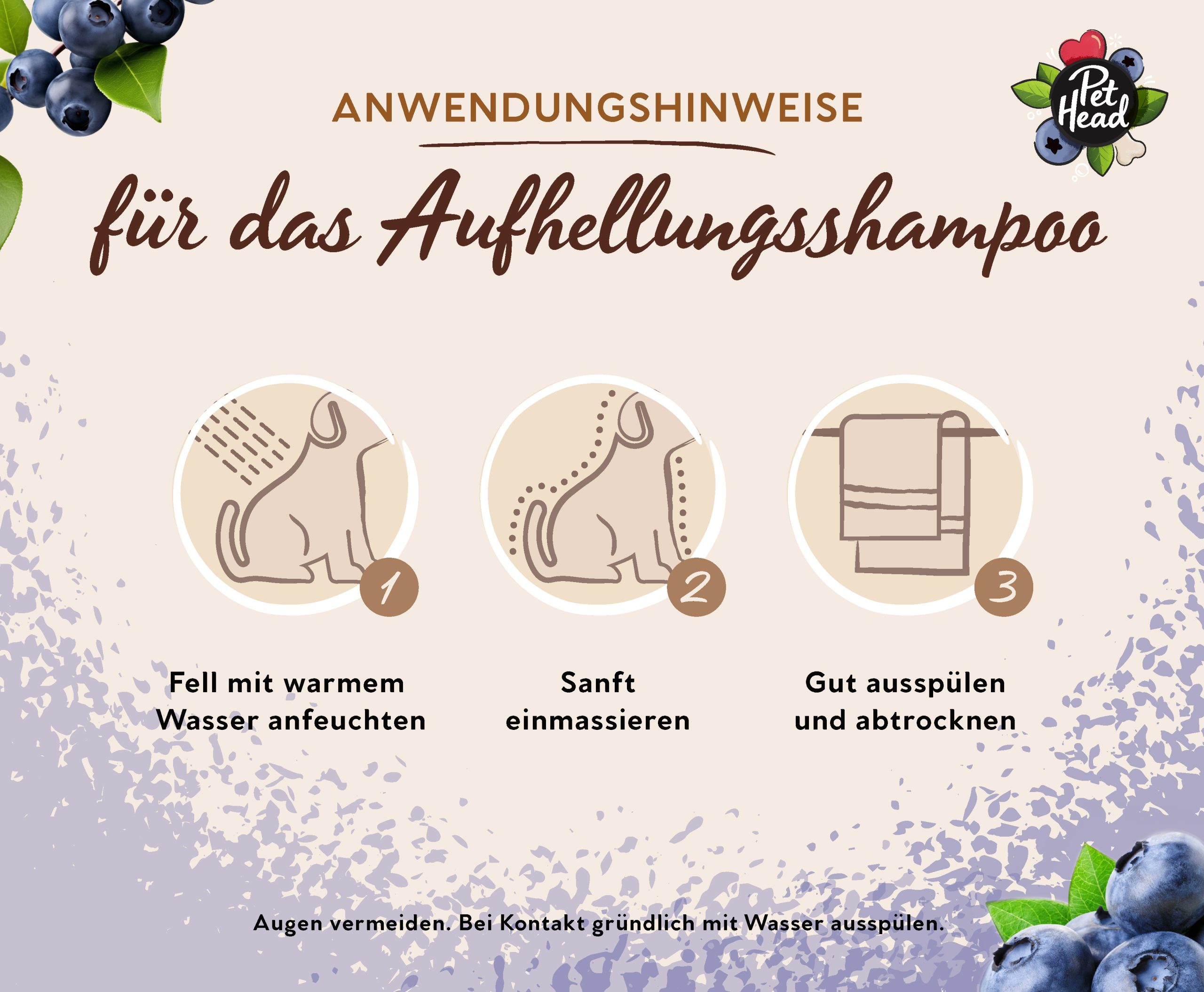 Pet Head Berry Bright Shampoo 300ml für weißes und helles Fell