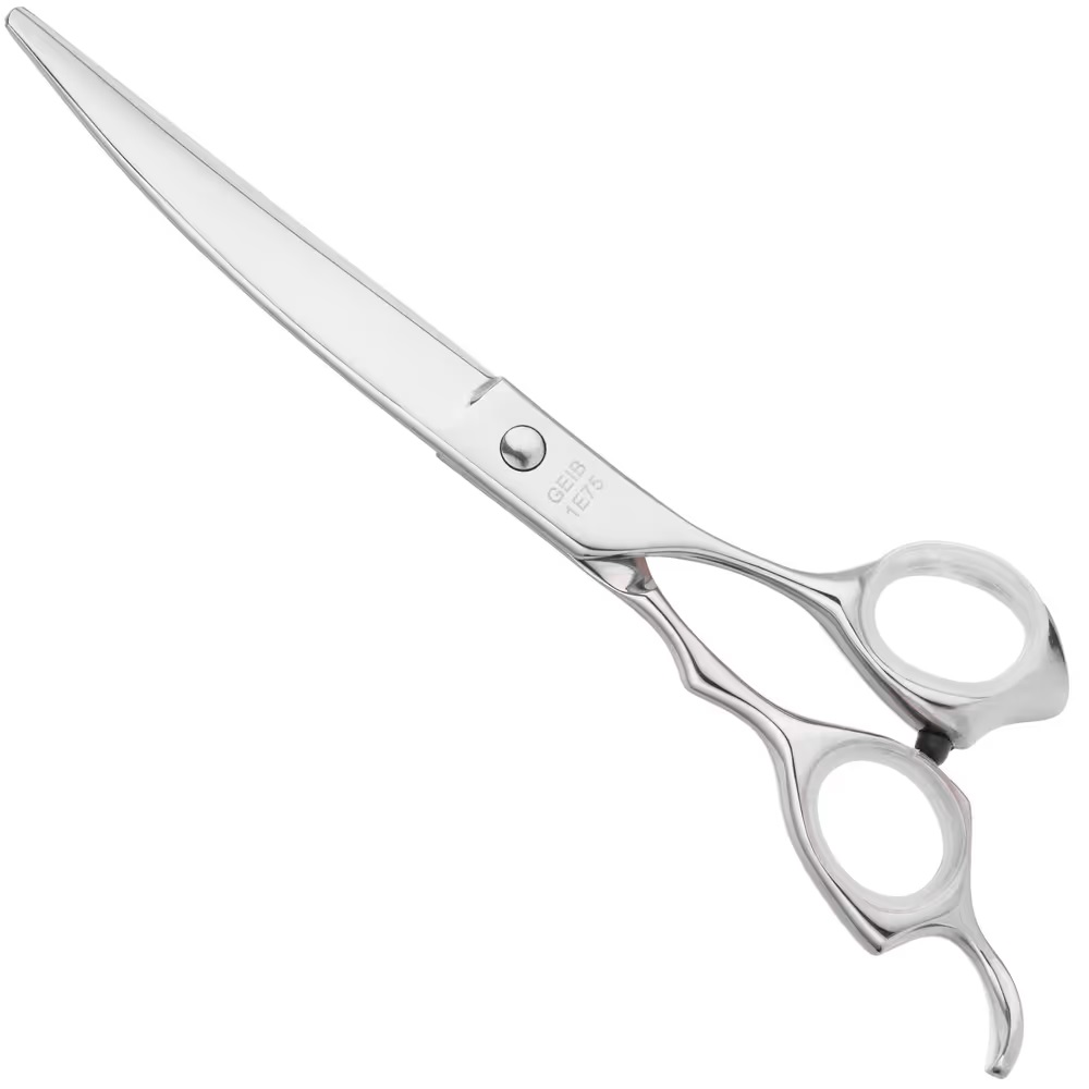 Geib Kiss Silver Pink gebogene Schere – hochwertige gebogene Schere mit Mikroschliff 7,5"