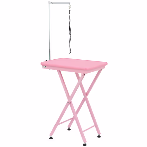 Blovi X-Shape Competition-Tisch 60 x 45 cm – klappbarer Trimmtisch in Pink