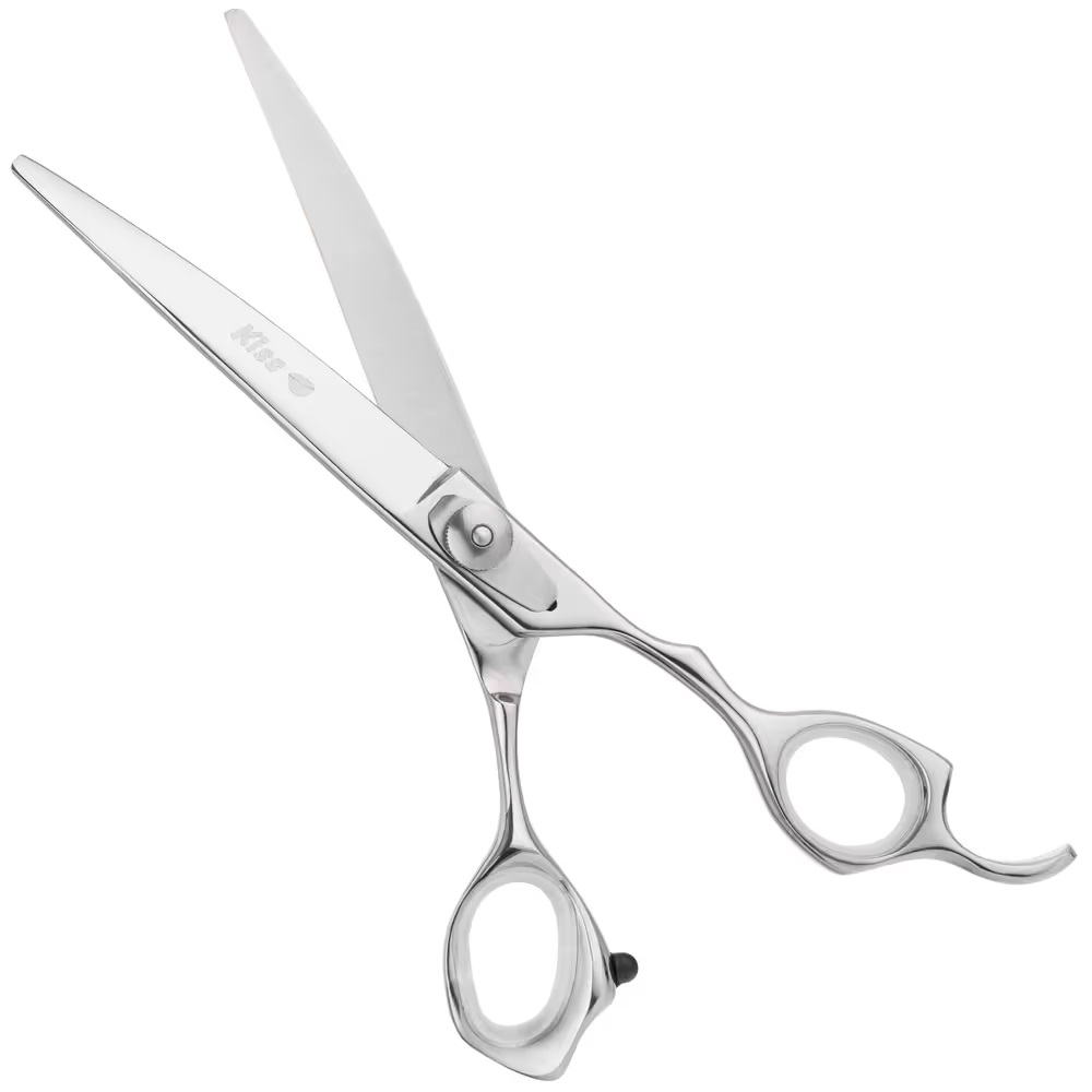 Geib Kiss Silver Pink gebogene Schere – hochwertige gebogene Schere mit Mikroschliff 7,5"
