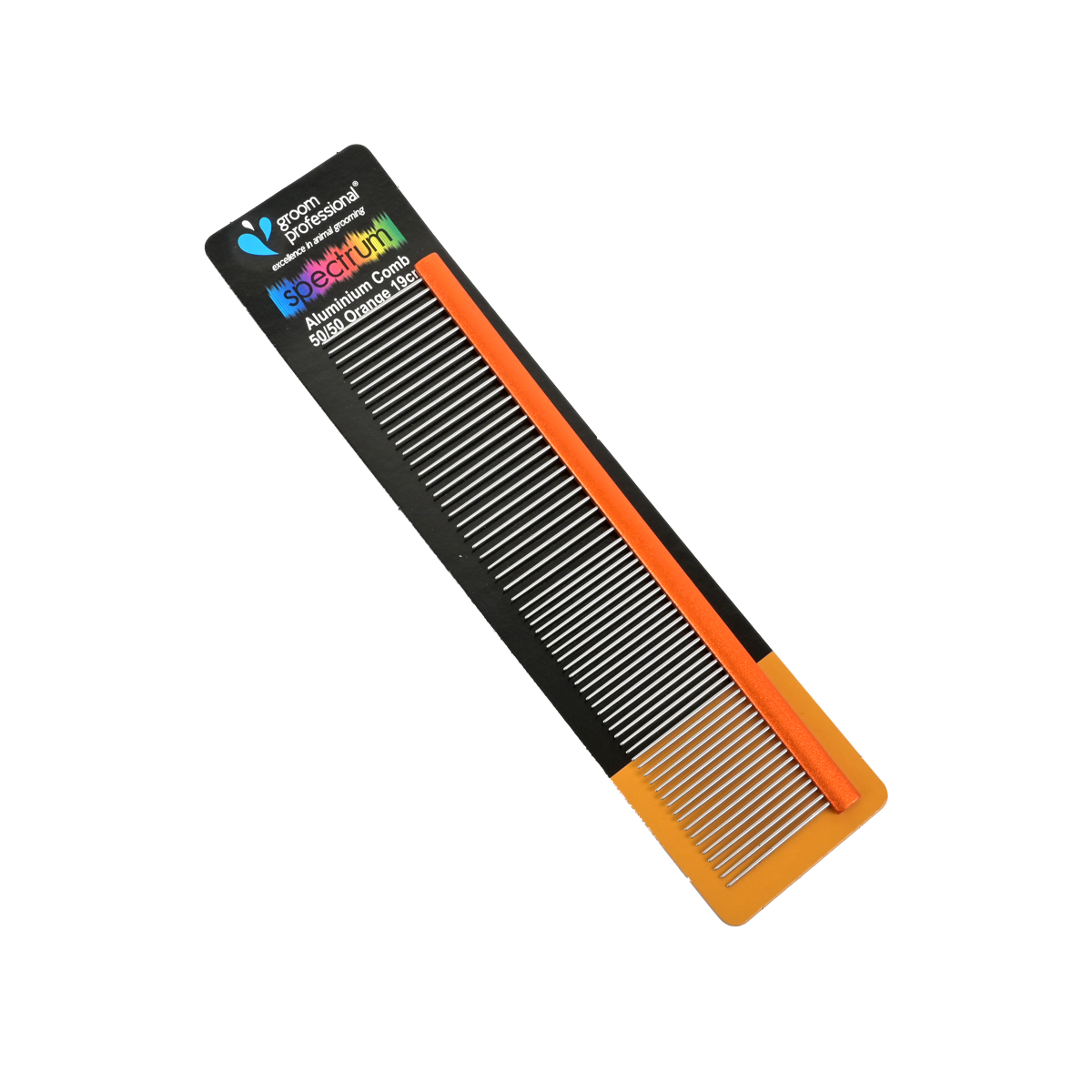 Groom Professional Spectrum Aluminium Kamm  50/50 Orange 19cm