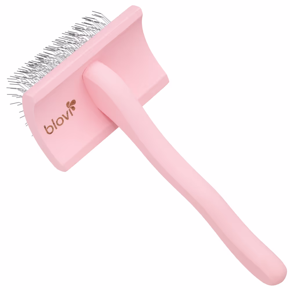 Blovi Medium Wooden Slicker Brush -mittlere Zupfbürste mit langen 25-mm-Stiften