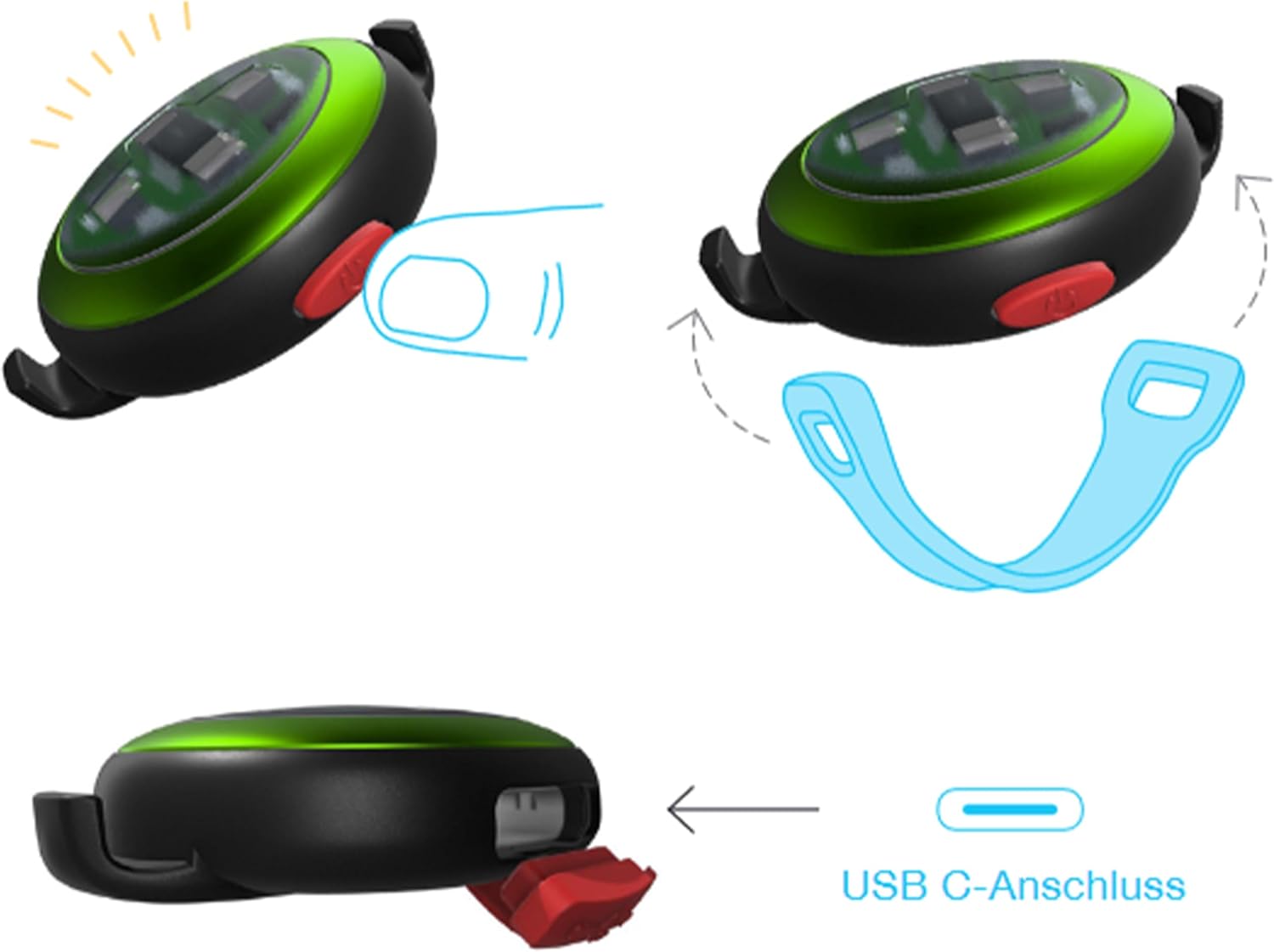 Curli Luumi Safety LED Grün ( 2 St. )