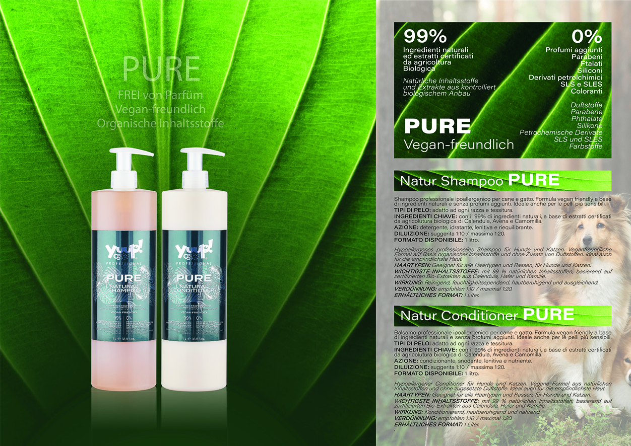 Yuup!® Natürliches Hundeshampoo "PURE" - hypoallergen, vegan & parfümfrei