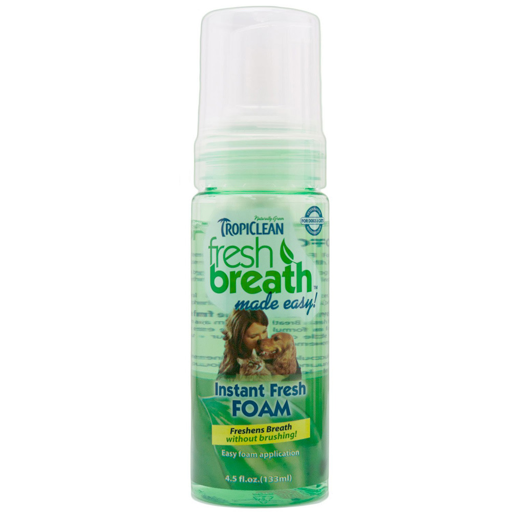 Tropiclean Fresh Breath Instant Foam 133ml - Schaum zur Mundhygiene für Hunde