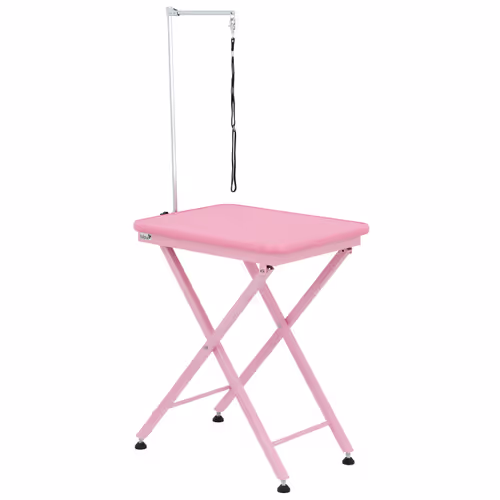 Blovi X-Shape Competition-Tisch 60 x 45 cm – klappbarer Trimmtisch in Pink