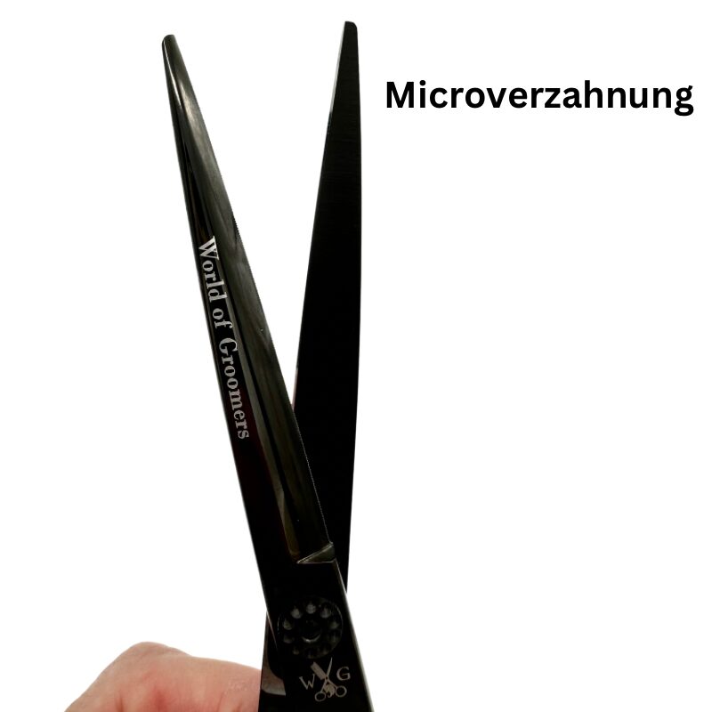 7.0 Inch gerade Schere microverzahnt „black perfection“