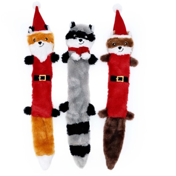 Holiday Skinny Peltz 3er-Pack – (Weihnachtsfuchs, Waschbär und Eichhörnchen).