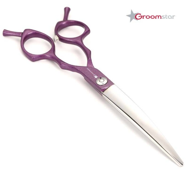 Groomstar – professionelle gebogene Schere für Köpfe im Asia Style, 6.5" , lila